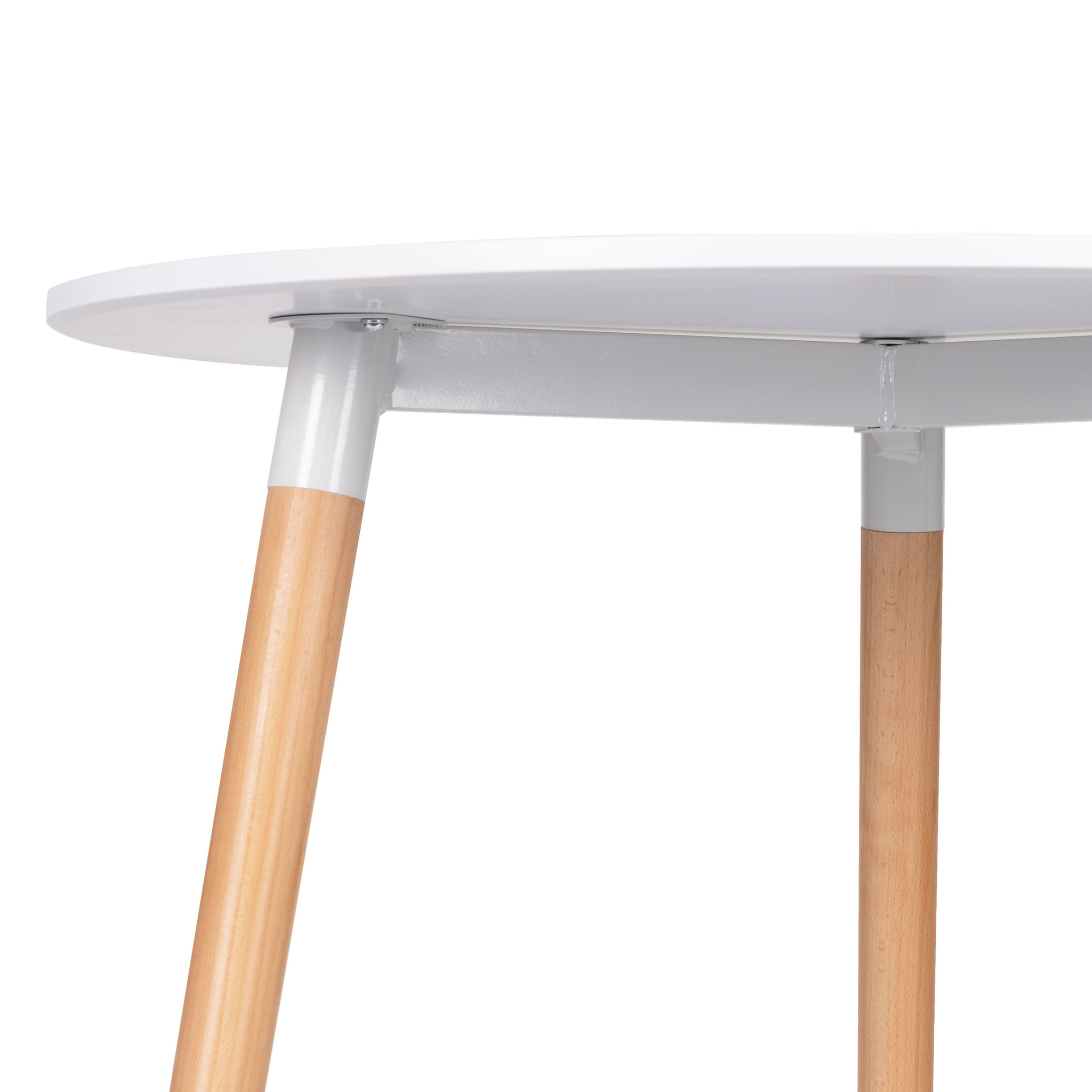 Ronde tafel - koffie tafel - scandinavische stijl - 80 cm wit blad