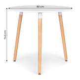 Ronde tafel - koffie tafel - scandinavische stijl - 80 cm wit blad