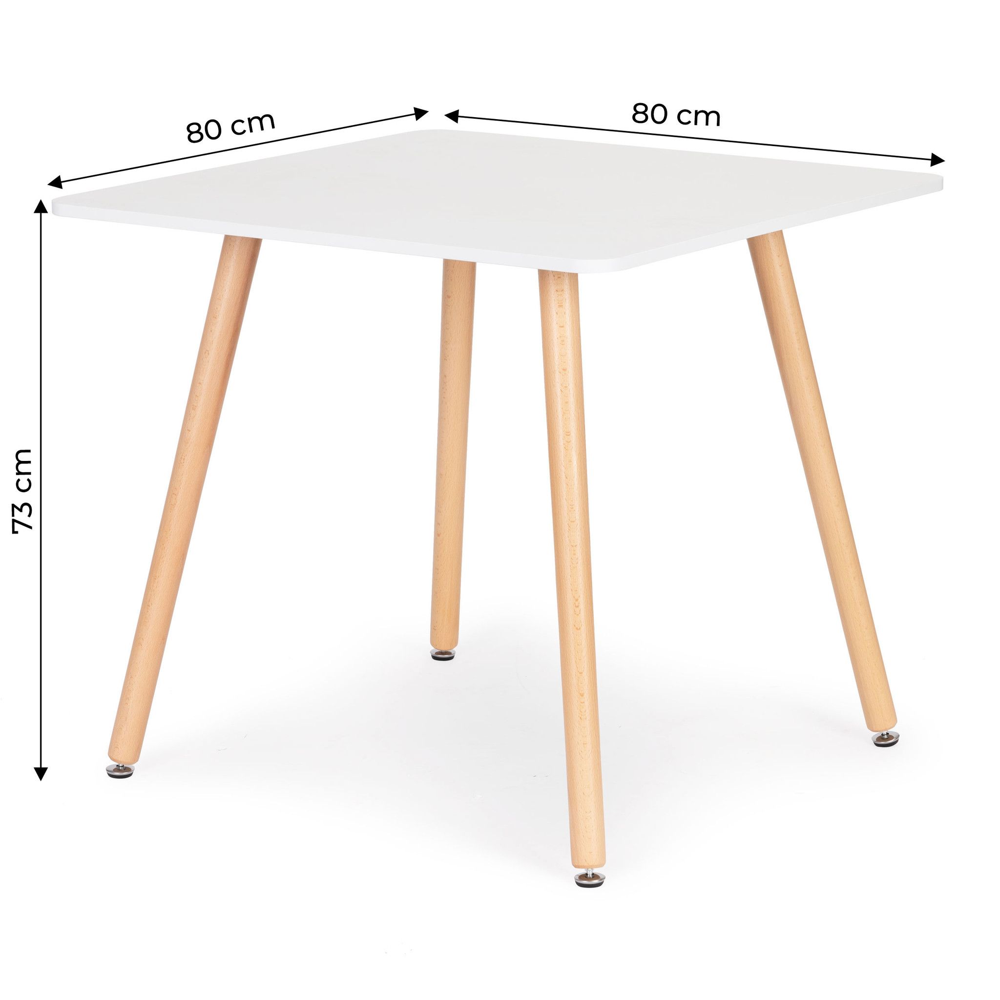Vierkantige tafel - koffietafel - scandinavische stijl - wit