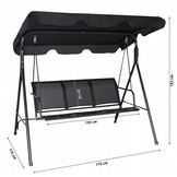 Tuinschommel - verstelbaar dak - voor 3 personen