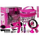 Make-up set - met haar föhn, nagellakken, borstel - roze/zwart