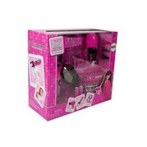 Make-up set - met haar föhn, nagellakken, borstel - roze/zwart