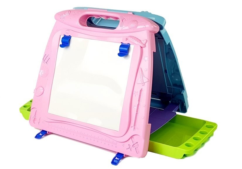 Tekenbord - dubbelzijdig - 3 dieren magneten - 34x4x34 cm