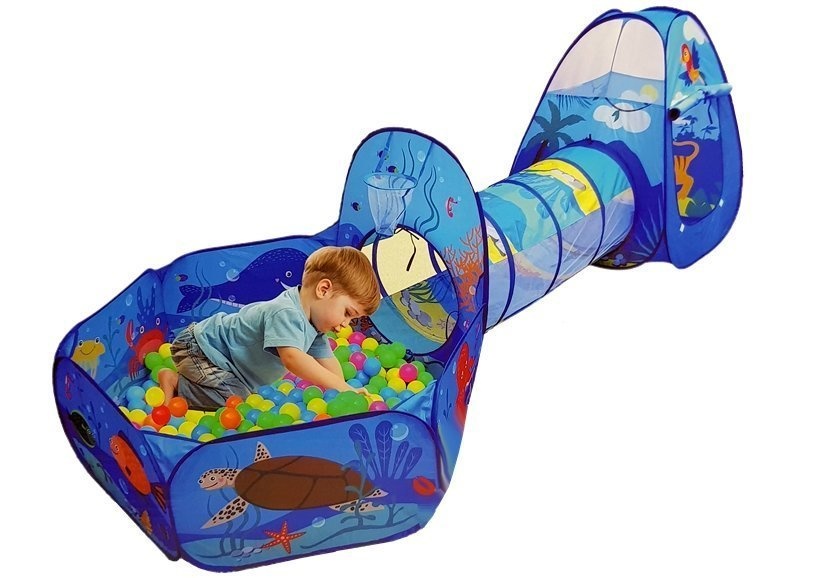 Speeltent - ballen mand & tunnel - 100 ballen