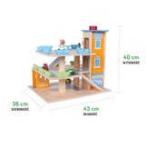 Houten garage speelgoed -  baan met lift en auto's