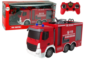 RC brandweerwagen - waterkanon en sproeiertuit - 30x20x17 cm