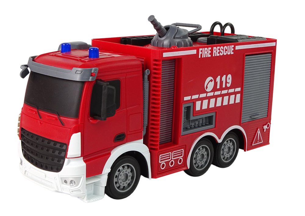 RC brandweerwagen - waterkanon en sproeiertuit - 30x20x17 cm