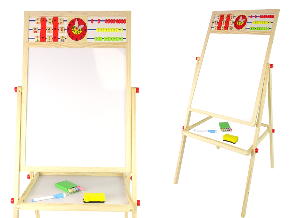 Krijtbord - van hout - krijt & wit bord - 101x41x39 cm