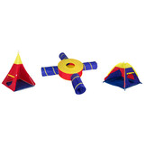 Kinder speeltent - speelhuisje tuin - 7in1 huisjes - 4 tunnels