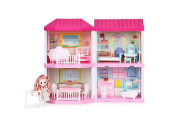 Poppenhuis - poppenhuis meubels - opvouwbaar - met led