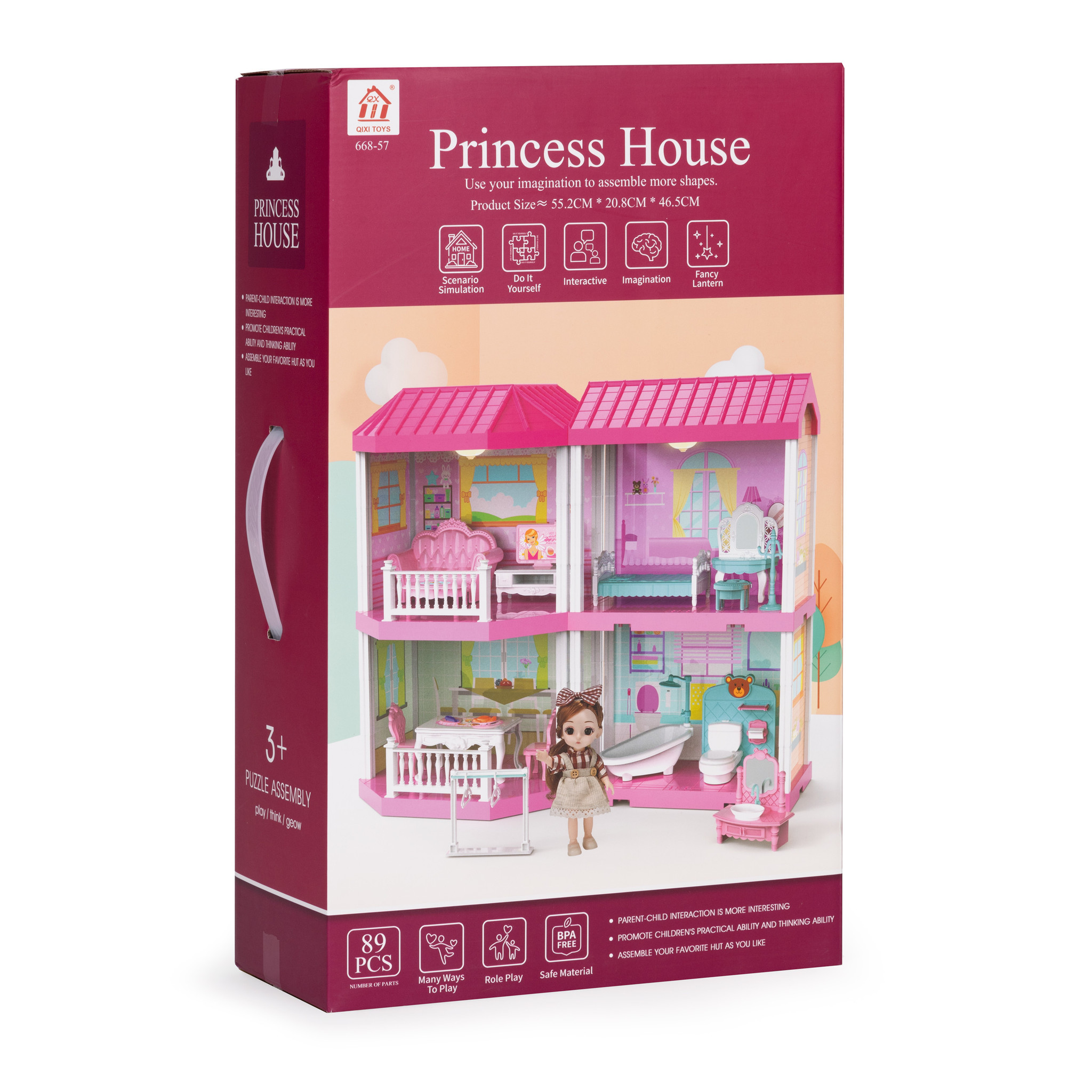 Poppenhuis - poppenhuis meubels - opvouwbaar - met led