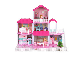 Poppenhuis - poppenhuis met meubels - inclusief tuinmeubels