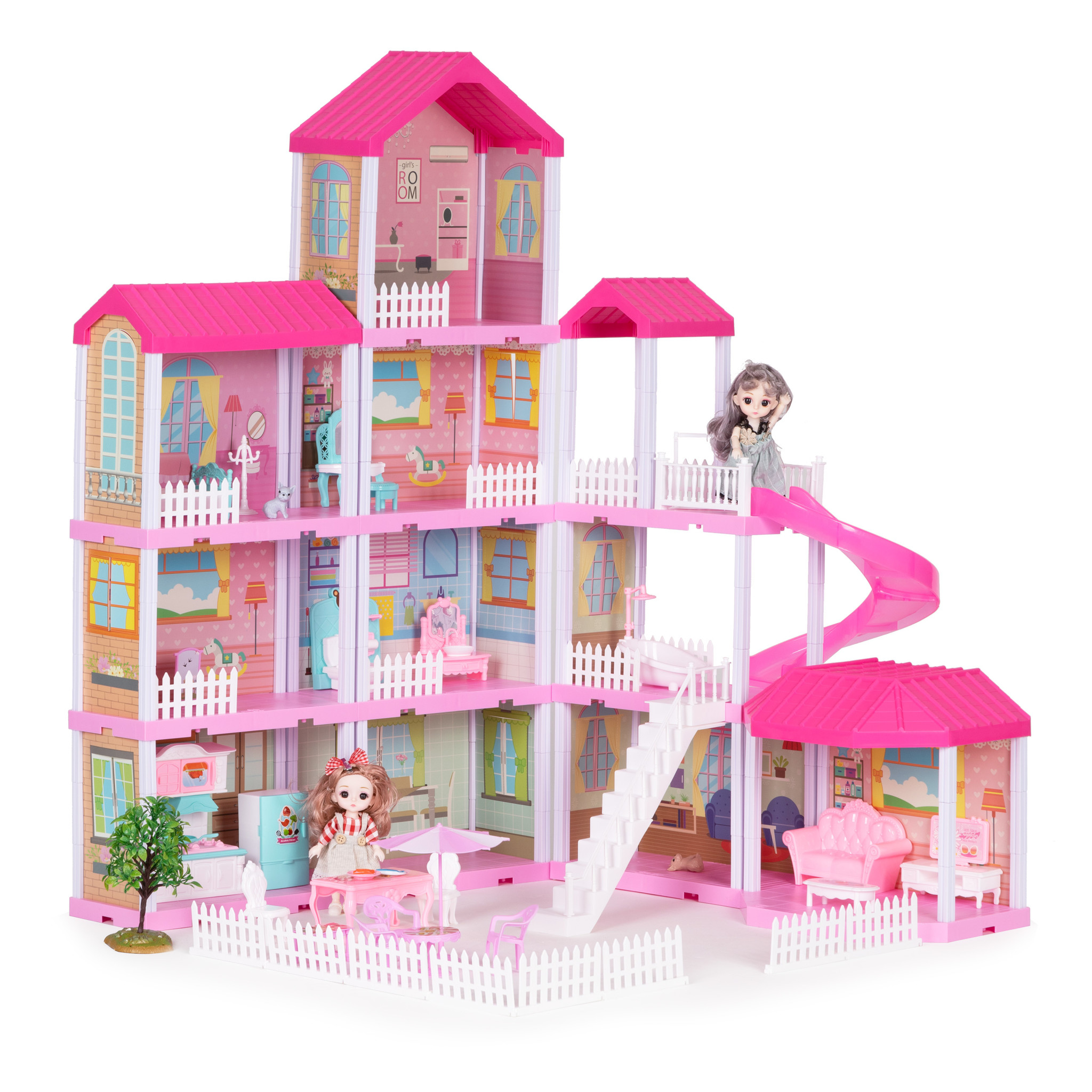 Poppenhuis - poppenhuis met meubels - met LED