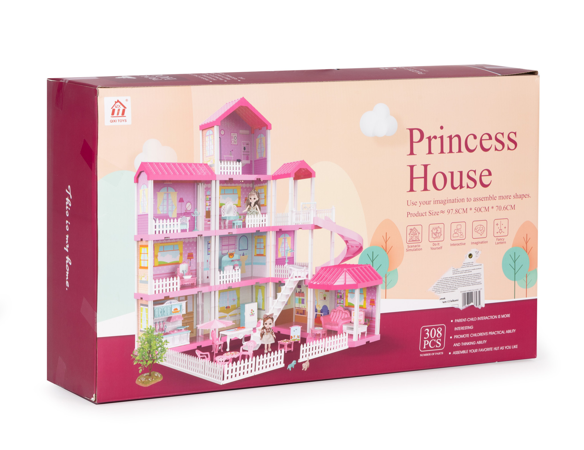 Poppenhuis - poppenhuis met meubels - met LED