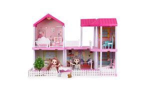 Poppenhuis - poppenhuis meubels - rose - met led