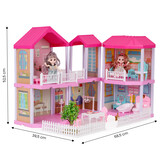 Poppenhuis - poppenhuis meubels - rose - met led