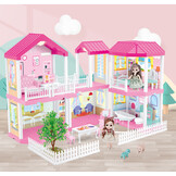 Poppenhuis - poppenhuis meubels - rose - met led