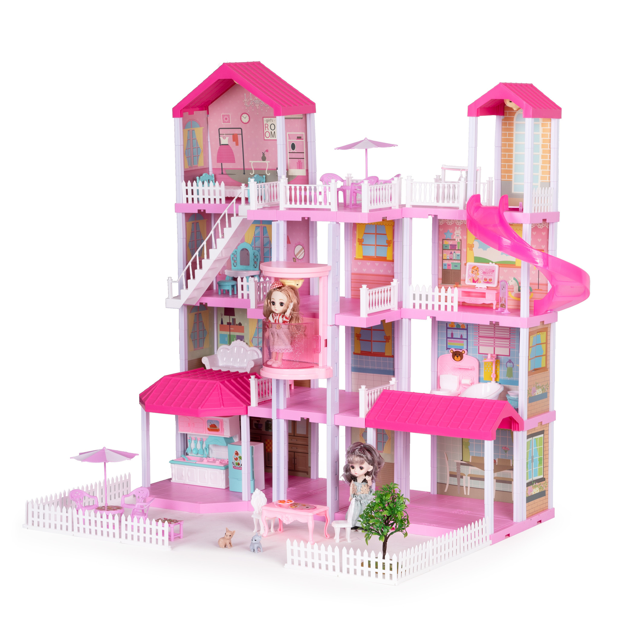 Poppenhuis - poppenhuis meubels - complete set - met led