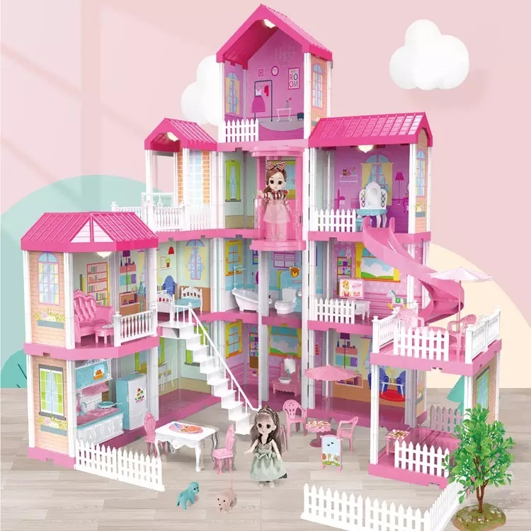 Poppenhuis - poppenhuis meubels - complete set - met led