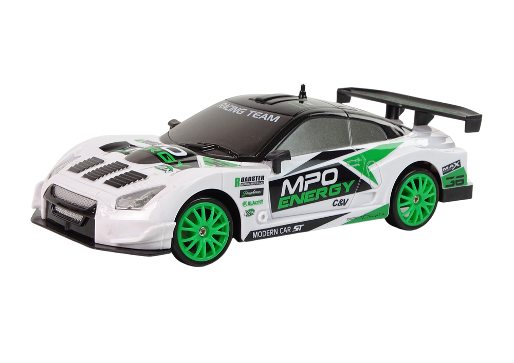 RC super race auto - met extra wielen en kegels - wit