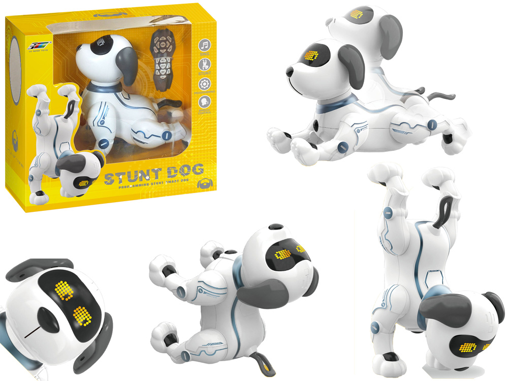 RC robot hond - dynamische muziek - 26x14x21 cm - zwart/wit