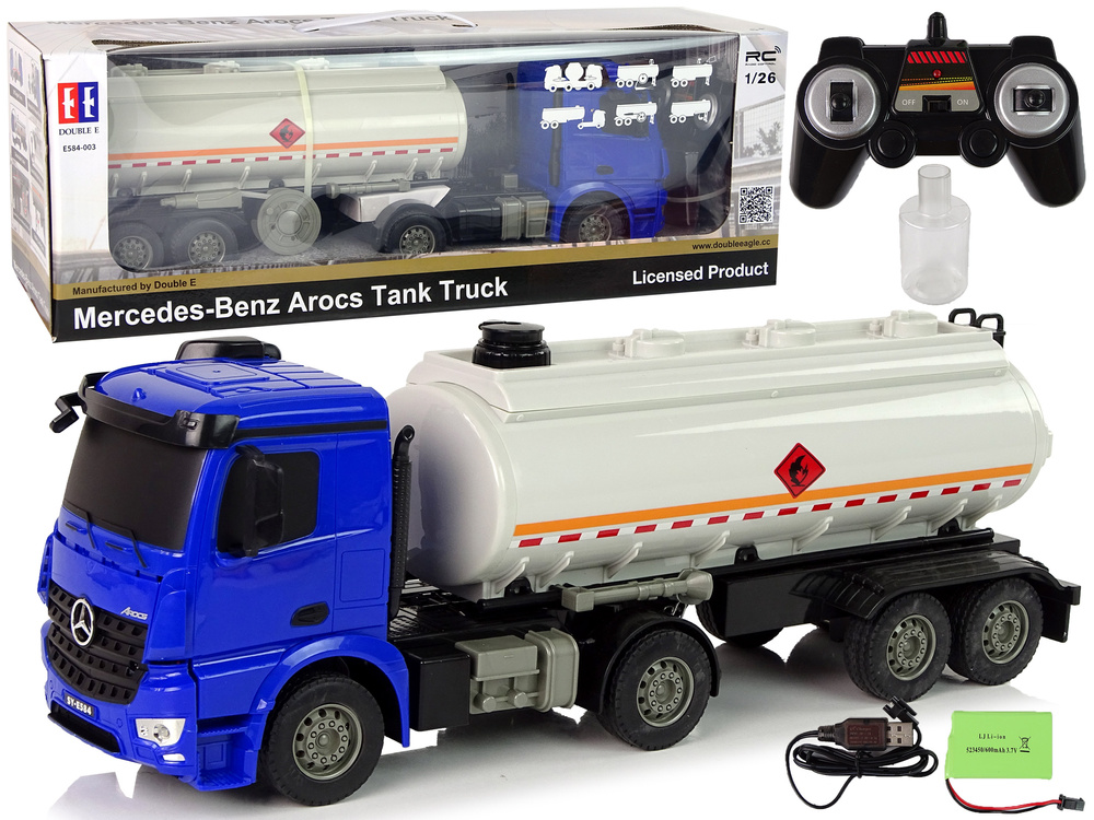 Mercedes - rc tankwagen - motorgeluid & verlichting - blauw