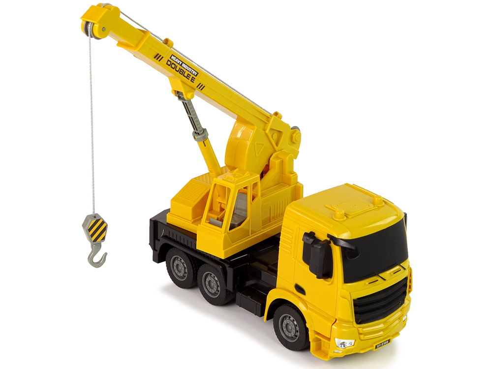 RC kraanwagen - met LED verlichting 34x11x17 cm - geel