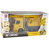 RC kraanwagen - met LED verlichting 34x11x17 cm - geel
