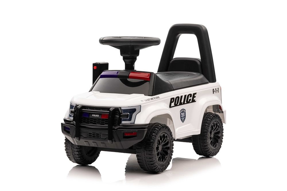 Loopauto - politie thema - 62x29x43 cm - wit