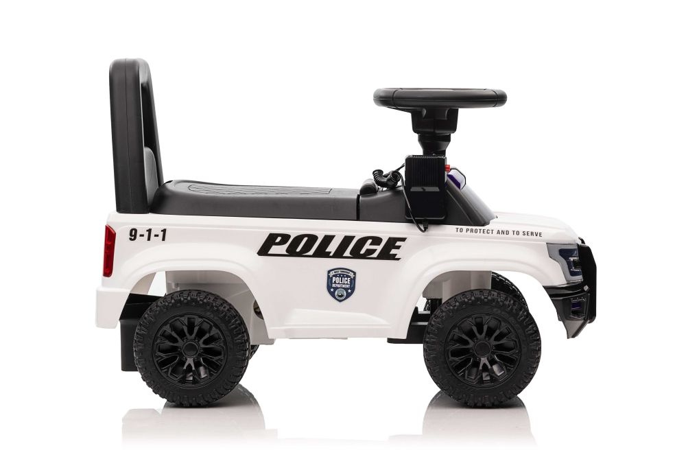 Loopauto - politie thema - 62x29x43 cm - wit