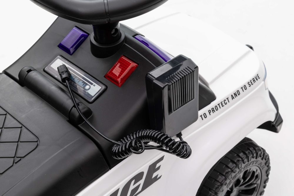 Loopauto - politie thema - 62x29x43 cm - wit