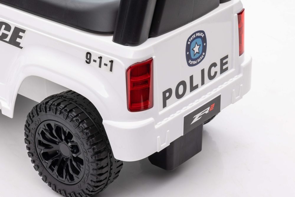 Loopauto - politie thema - 62x29x43 cm - wit