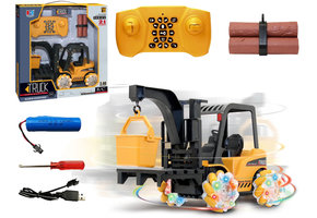 RC vorkheftruck -  gloeiende wielen - 26x8x20 cm - geel