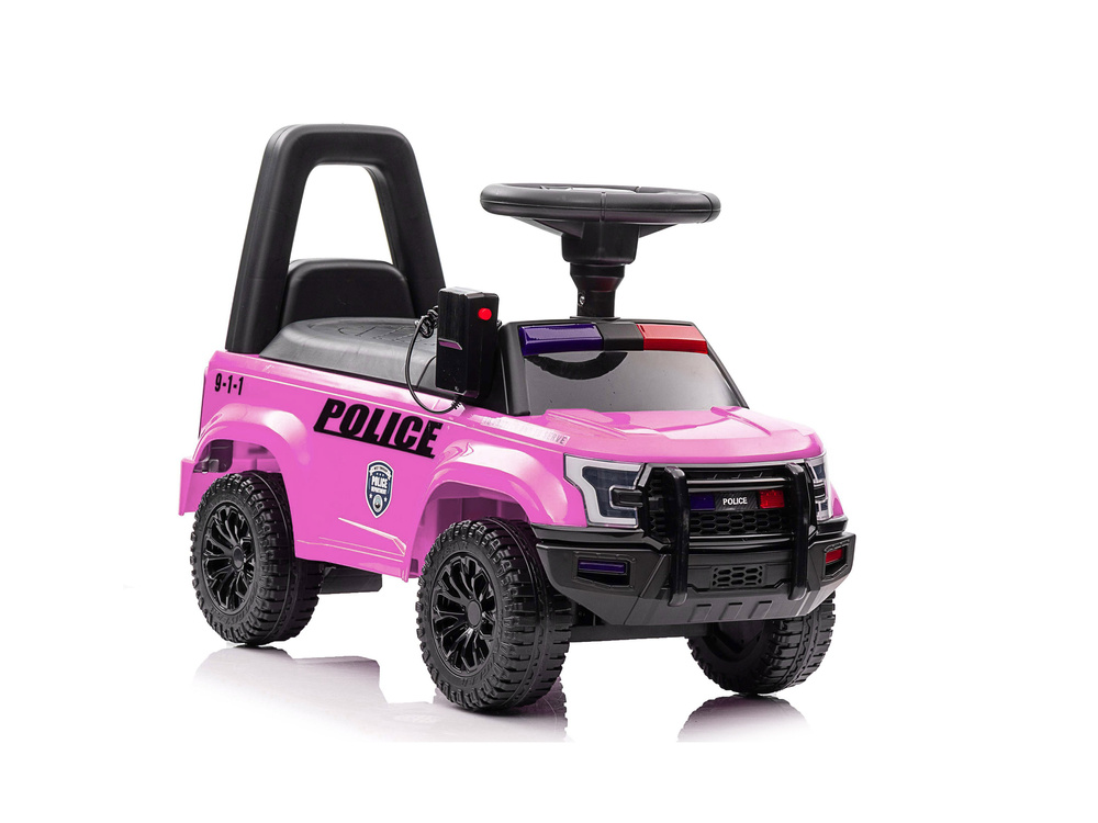 Loopauto - politie thema - 62x29x43 cm - roze