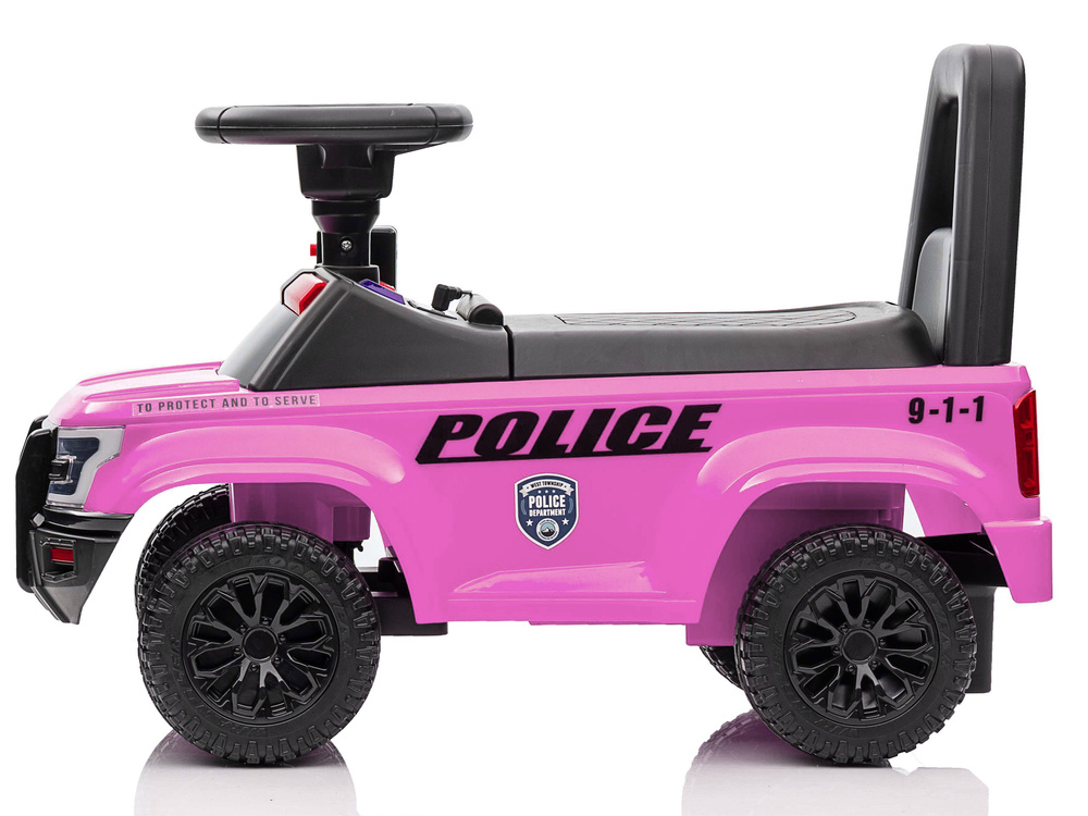 Loopauto - politie thema - 62x29x43 cm - roze