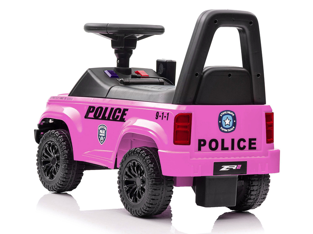 Loopauto - politie thema - 62x29x43 cm - roze