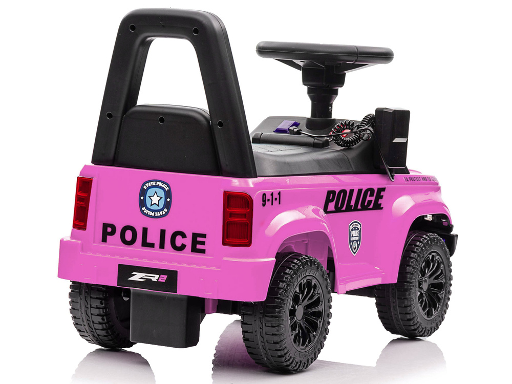 Loopauto - politie thema - 62x29x43 cm - roze
