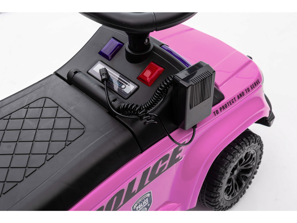 Loopauto - politie thema - 62x29x43 cm - roze