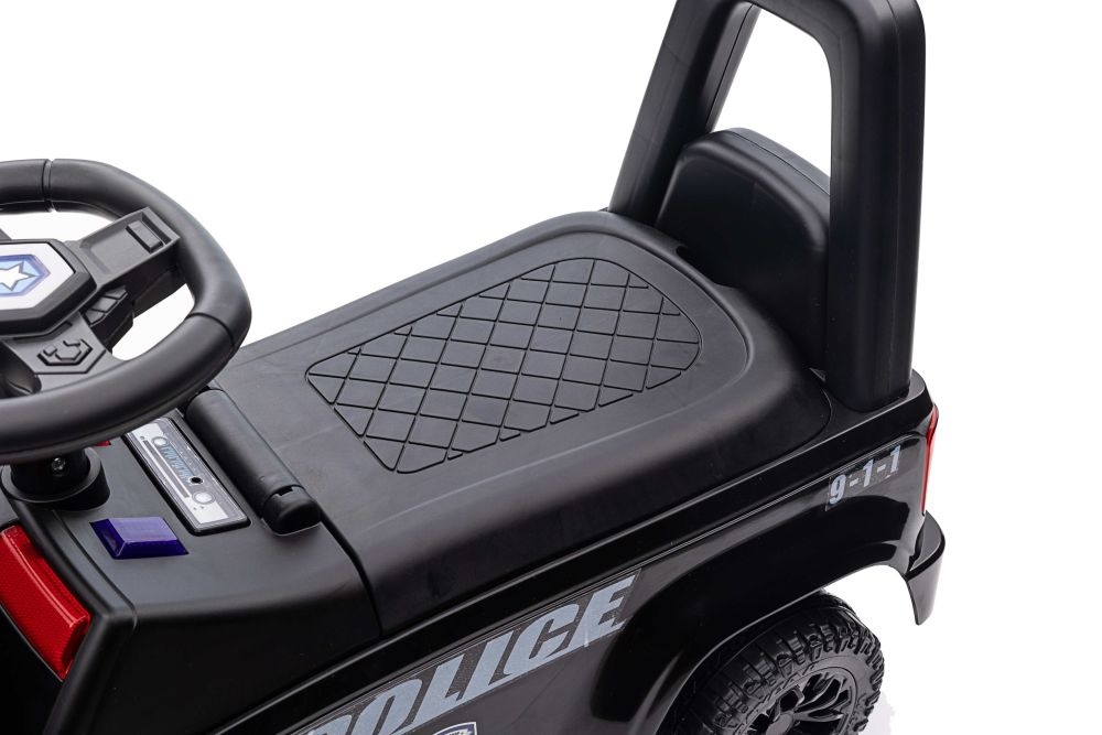Loopauto - politie thema - 62x29x43 cm - zwart