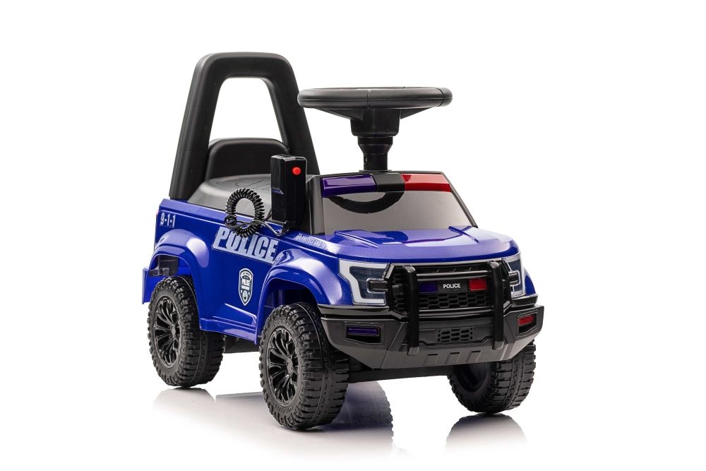 Loopauto - politie thema - 62x29x43 cm - blauw