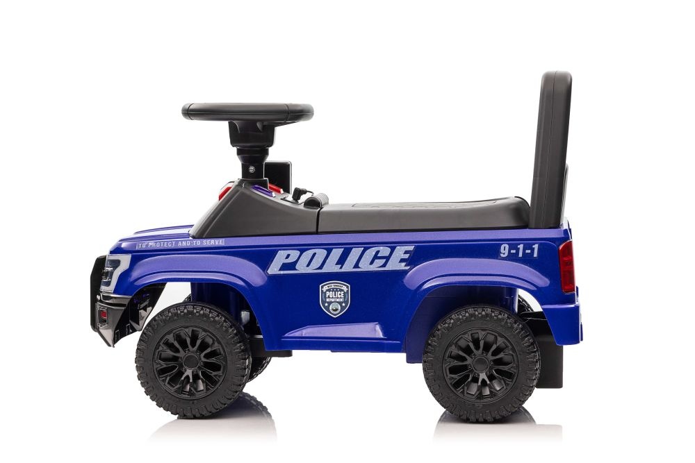 Loopauto - politie thema - 62x29x43 cm - blauw