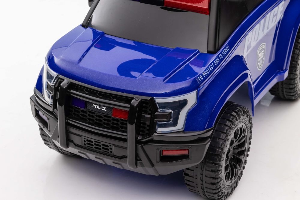 Loopauto - politie thema - 62x29x43 cm - blauw