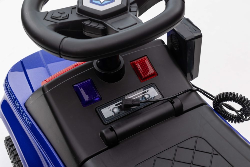 Loopauto - politie thema - 62x29x43 cm - blauw