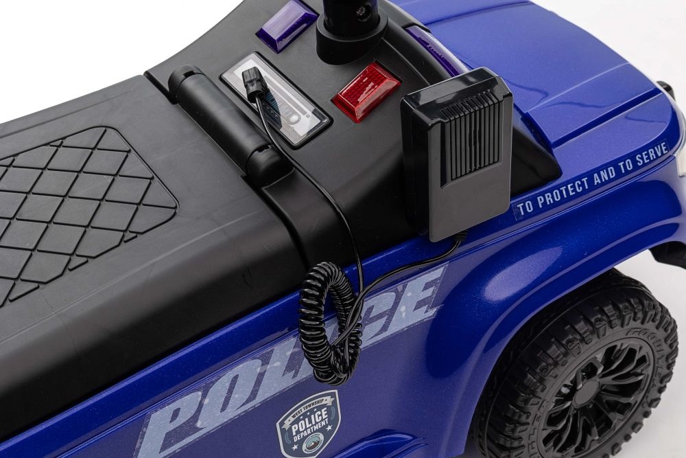 Loopauto - politie thema - 62x29x43 cm - blauw