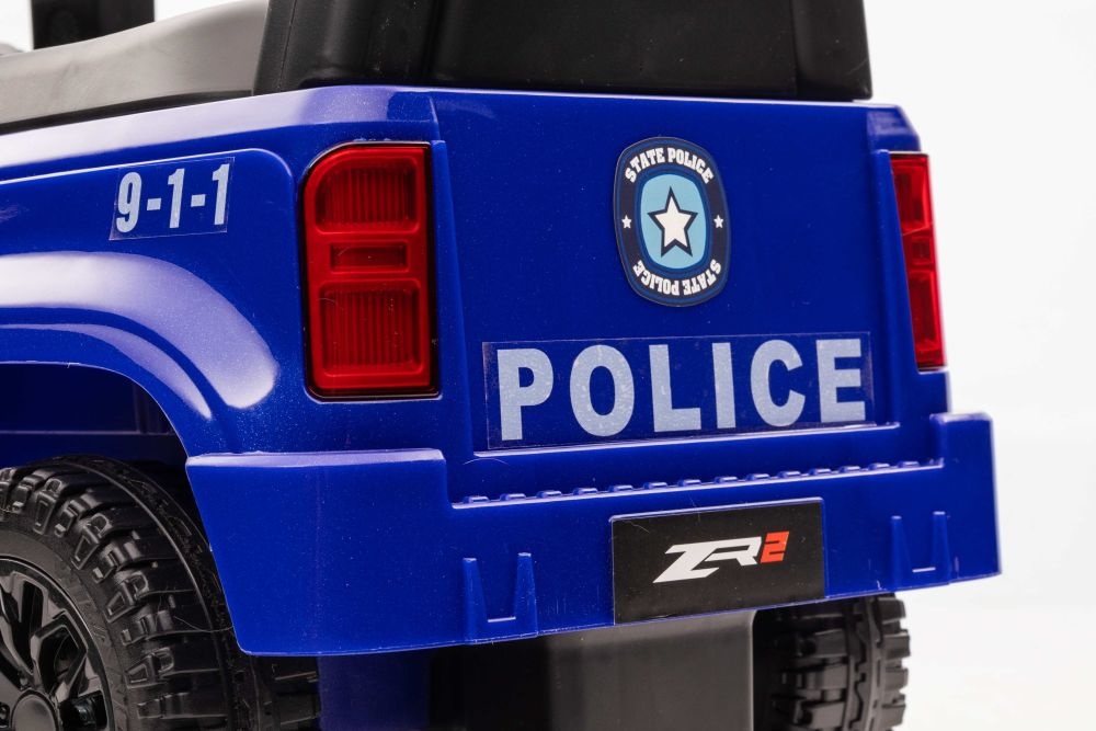 Loopauto - politie thema - 62x29x43 cm - blauw