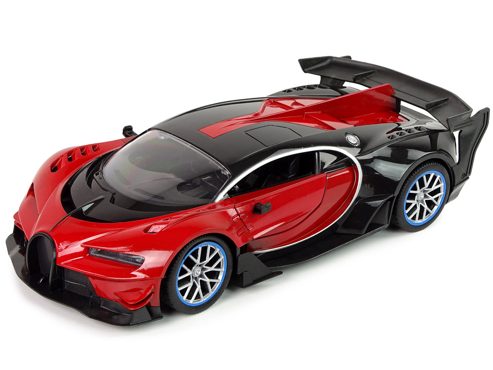 RC sportwagen - led verlichting - rood/zwart