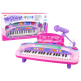 Speelgoed piano - peuter - met microfoon - 48 x 19 x 7 cm - roze