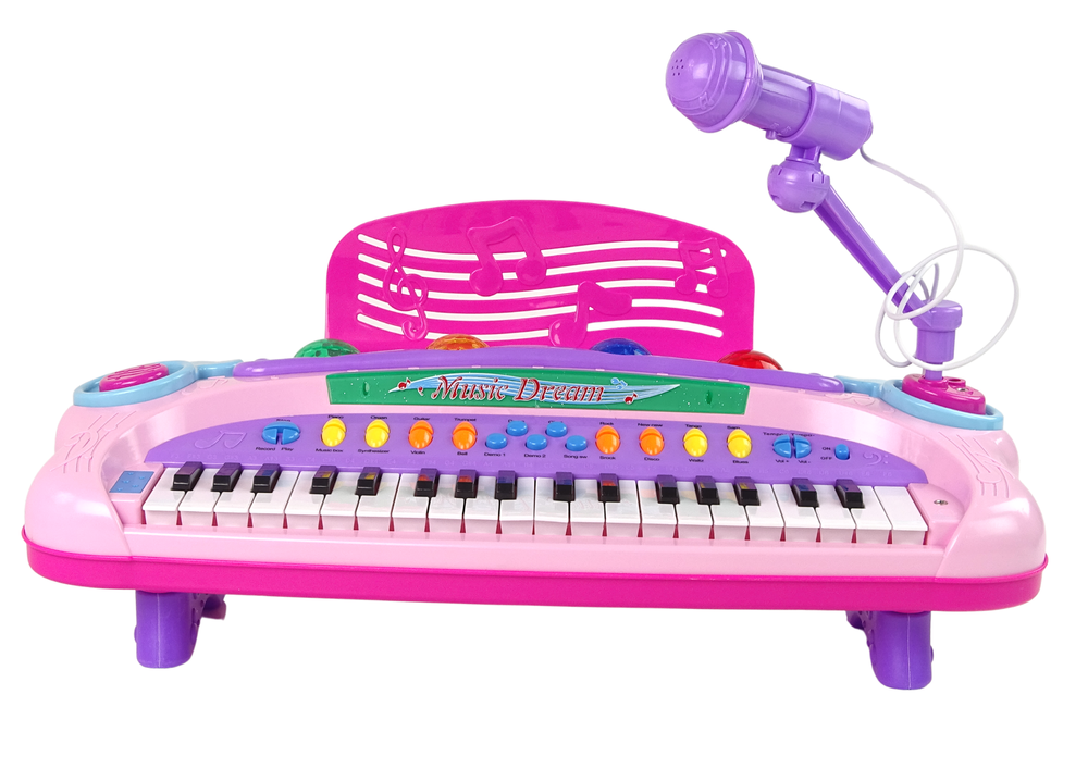 Speelgoed piano - peuter - met microfoon - 48 x 19 x 7 cm - roze