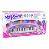 Speelgoed piano - peuter - met microfoon - 48 x 19 x 7 cm - roze
