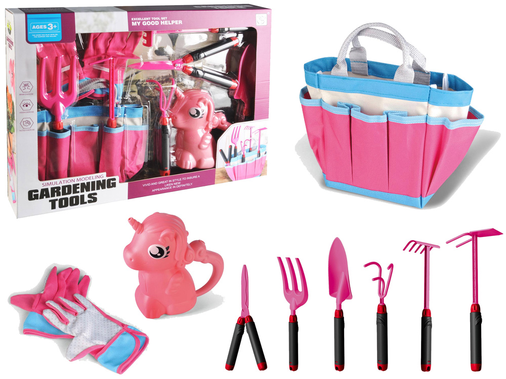 Kinder tuingereedschap - 21 cm - tas - groen